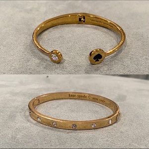 Two Kate Spade gold tone bracelets